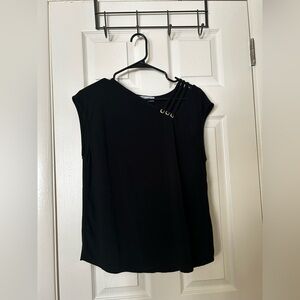 Nine West Black Women's Blouse with Grommet Detail